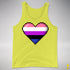 Genderfluid Pride 8-Bit Pixel Heart Premium Tank Top - Neon Yellow