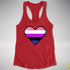 Genderfluid Pride 8-Bit Pixel Heart Racerback Tank - Red