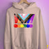LGBTQ Progress Pride Grunge Exclamation Points Hoodie - Light Pink