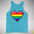 Gilbert Baker Original LGBTQ Gay Rainbow Pride 8-Bit Pixel Heart - Aqua Triblend