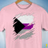 Demisexual Pride Flag Ripped Reveal Premium Unisex T-Shirt - Pink