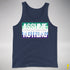 Assume Nothing Gay Male Pride Flag Premium Tank Top - Navy
