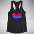 Bisexual Pride 8-Bit Pixel Heart Racerback Tank - Black