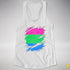 Polysexual Pride Flag Ripped Reveal Racerback Tank - White