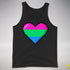 Polysexual Pride Pixel Heart Premium Tank Top - Black