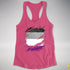 Asexual Pride Flag Ripped Reveal Racerback Tank - Hot Pink