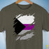 Demisexual Pride Flag Ripped Reveal Premium Unisex T-Shirt - Army