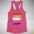 Lesbian Pride Flag Ripped Reveal Racerback Tank - Hot Pink