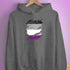 Asexual Pride Flag Ripped Reveal Hoodie - Grey Heather