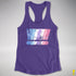 Bigender Pride Grunge Exclamation Points Racerback Tank - Purple
