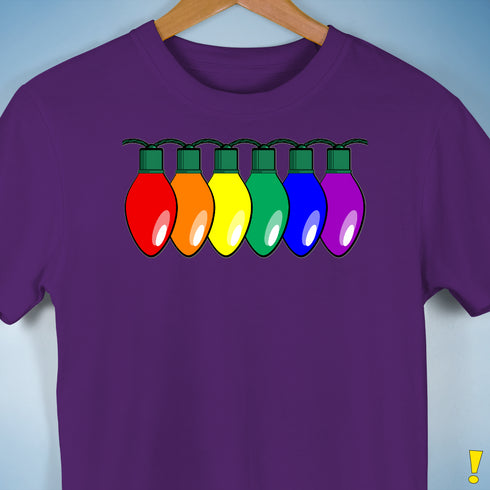 LGBTQ Pride Christmas Lights Premium Unisex T-Shirt - Purple