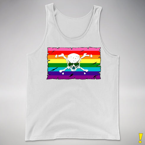 Gilbert Baker LGBTQ Pride Pirate Flag Premium Tank Top - White