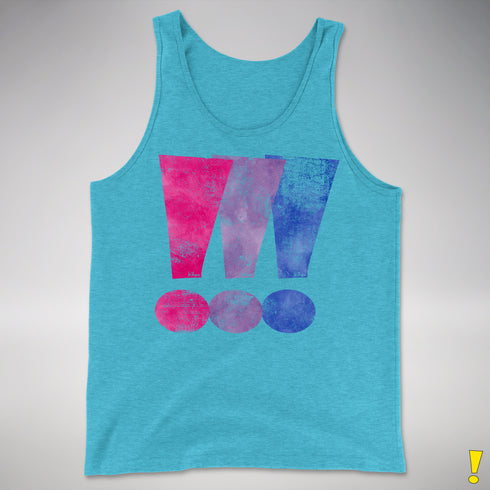 Bisexual Pride Exclamation Points Premium Tank Top - Aqua Triblend