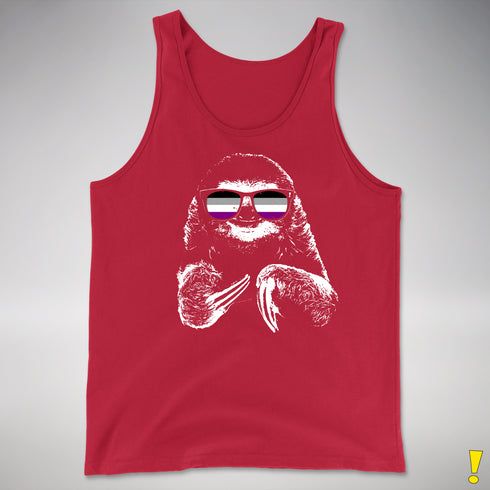 Pride Sloth Asexual Flag Sunglasses Premium Tank Top - Red