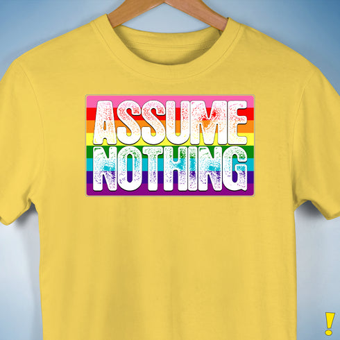 Assume Nothing Gilbert Baker Original LGBTQ Gay Pride Flag Premium - Yellow