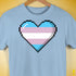 Transgender Pride 8-Bit Pixel Heart Premium Unisex T-Shirt - Baby Blue