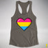 Pansexual Pride 8-Bit Pixel Heart Racerback Tank - Dark Grey