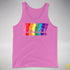 Distressed Gilbert Baker LGBTQ Pride Exclamation Points Premium Tank - Neon Pink