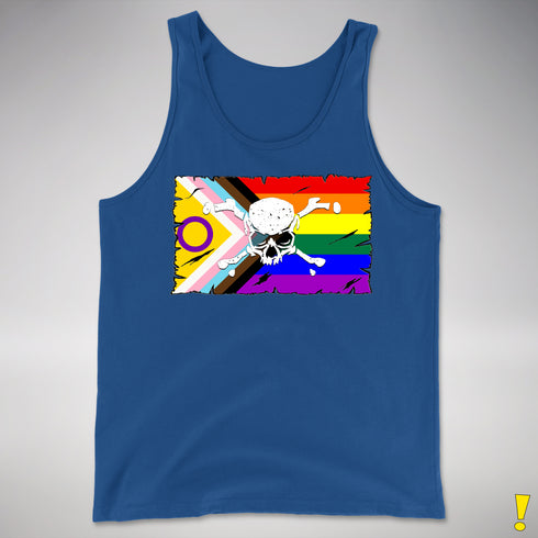 Intersex Inclusive Progress Pride Pirate Flag Premium Tank Top - Royal Blue