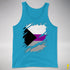 Demisexual Pride Flag Ripped Reveal Premium Tank Top - Neon Blue