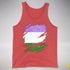 Genderqueer Pride Flag Ripped Reveal Premium Tank Top - Red Triblend