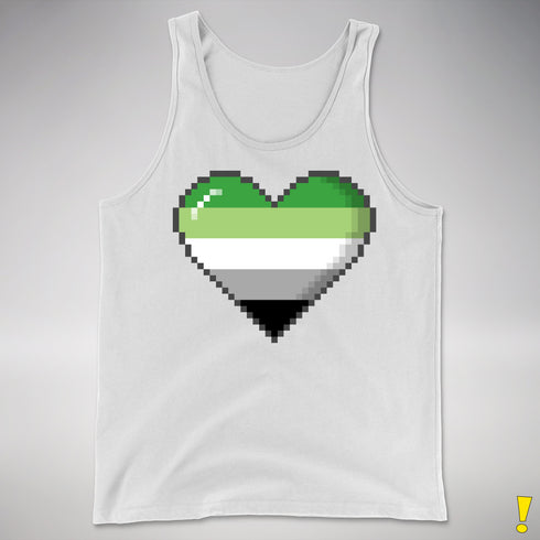 Aromantic Pride Pixel Heart Premium Tank Top - White