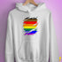 Philly LGBTQ Gay Pride Flag Ripped Reveal Hoodie - White