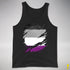 Asexual Pride Flag Ripped Reveal Premium Tank Top - Black