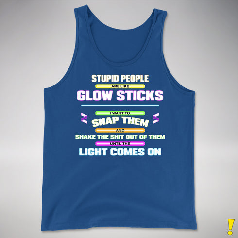 Stupid People Are Like Glow Sticks Premium Tank Top - Royal Blue