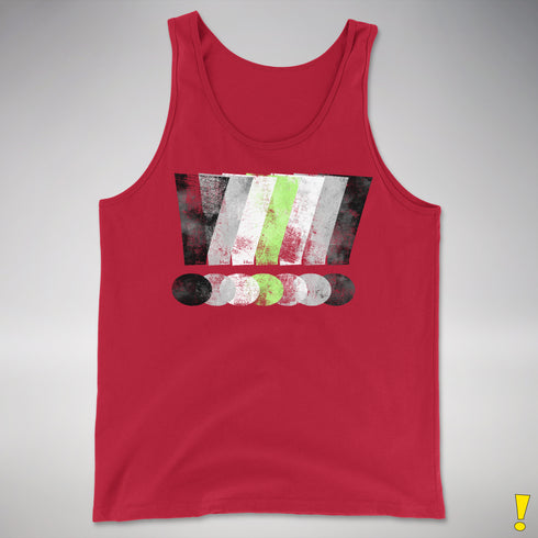 Agender Pride Grunge Exclamation Points Premium Tank Top - Red