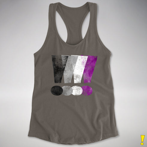 Asexual Pride Exclamation Points Women's Racerback Tank - Dark Grey