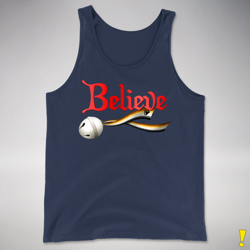 Believe Bear Pride Jingle Bell Premium Tank Top - Navy
