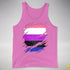 Genderfluid Pride Flag Ripped Reveal Premium Tank Top - Neon Pink