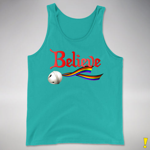 Believe Philly LGBTQ Pride Jingle Bell Premium Tank Top - Teal