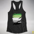Aromantic Pride Flag Ripped Reveal Racerback Tank - Black