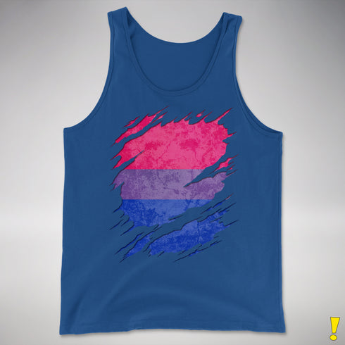 Bisexual Pride Flag Ripped Reveal Premium Tank Top - Royal Blue