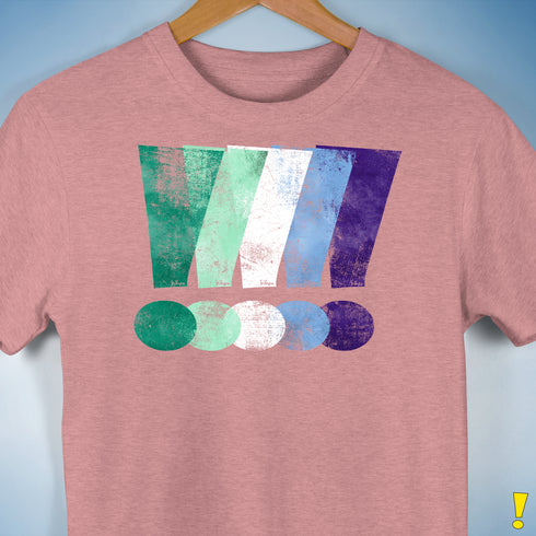 MLM Gay Pride Grunge Exclamation Points Premium Unisex T-Shirt - Mauve Heather