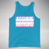 Assume Nothing Bigender Pride Flag Premium Tank Top - Neon Blue