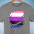 Genderfluid Pride Flag Ripped Reveal Premium Unisex T-Shirt - Grey Heather