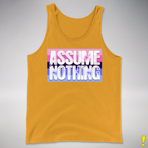 Assume Nothing Omnisexual Pride Flag Premium Tank Top - Gold