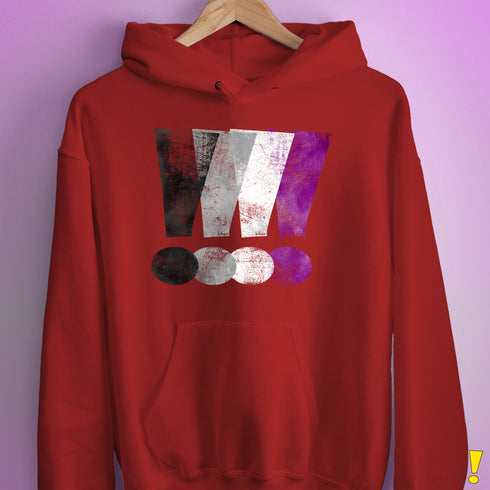 Asexual Pride Exclamation Points Hoodie - Red