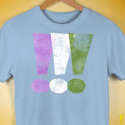 Genderqueer Pride Exclamation Points Premium Unisex T-Shirt - Baby Blue