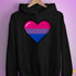 Bisexual Pride 8-Bit Pixel Heart Hoodie - Black