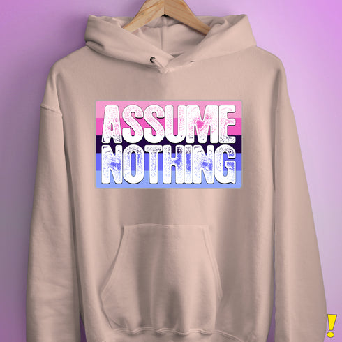 Assume Nothing Omnisexual Pride Flag Hoodie - Light Pink