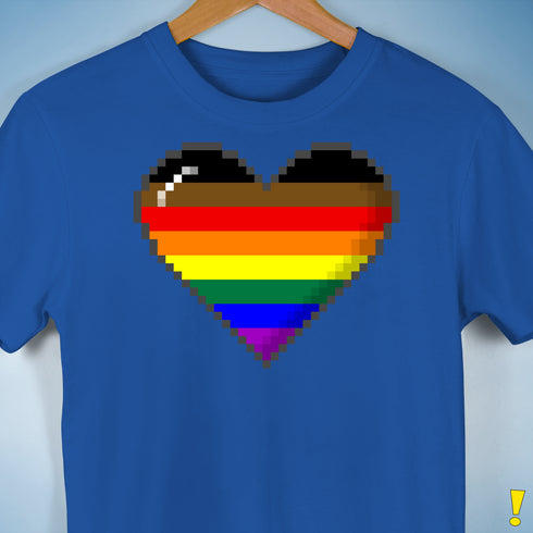 Philly LGBTQ Pride 8-Bit Pixel Heart Premium Unisex T-Shirt - Royal Blue