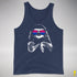 Pride Sloth Bisexual Flag Sunglasses Premium Tank Top - Navy Heather
