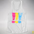 Pansexual Pride Exclamation Points Racerback Tank - White