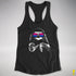 Pride Sloth Bisexual Flag Sunglasses Women's Racerback Tank - Black