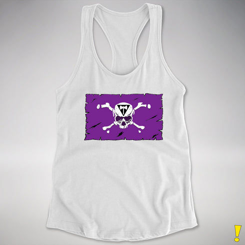 Lesbian Labrys Pride Pirate Flag Racerback Tank - White