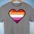 Lesbian Pride 8-Bit Pixel Heart Premium Unisex T-Shirt - Grey Heather